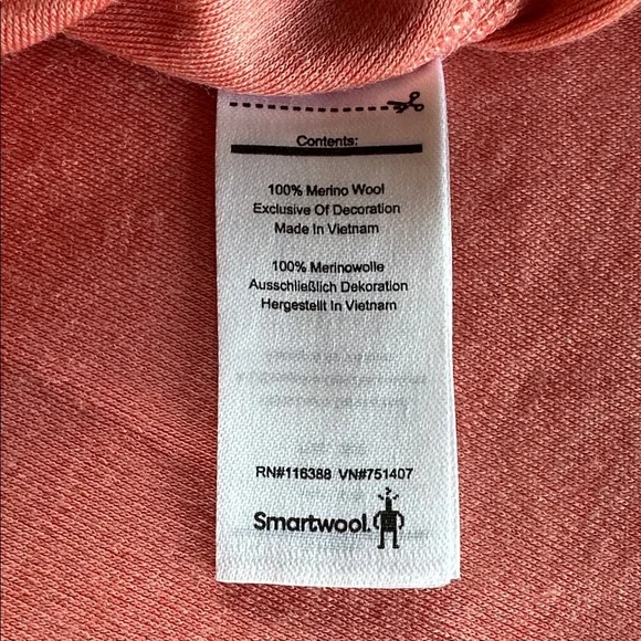 Smartwool Merino 250 Baselayer 1/4 Zip Peach L - Picture 6 of 9